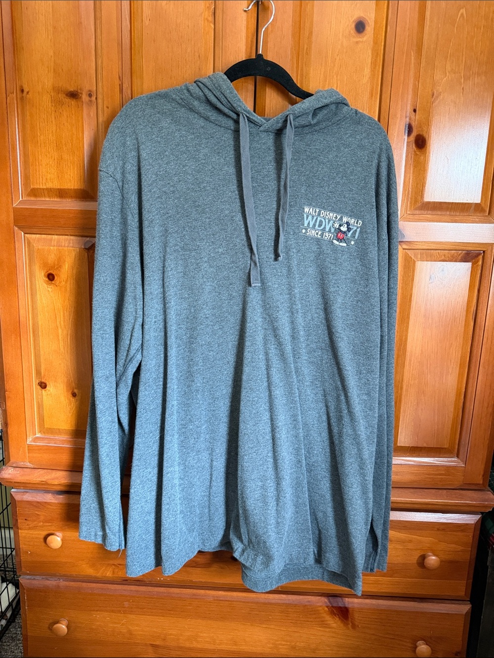 Disney Crewneck Hoodie - Gray with Small Chest Graphic